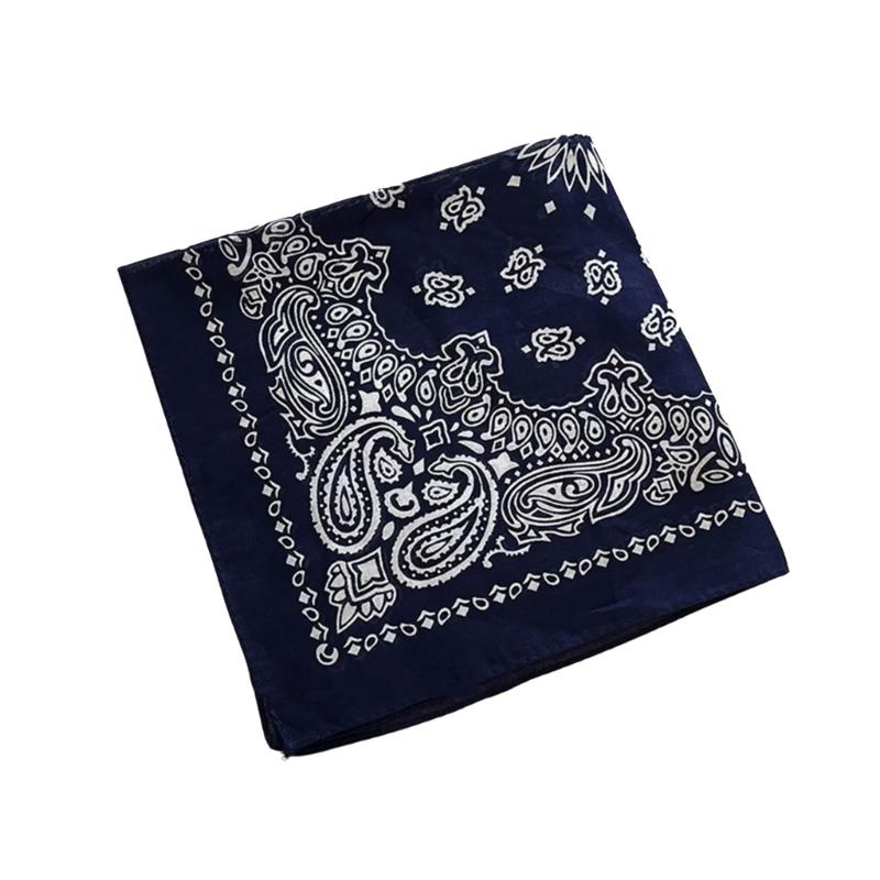 Square Cotton Cashew Flower Print Bandana Unisex Head Wrap Decorative Head Scarf For HipHop Dancing and Street Wear