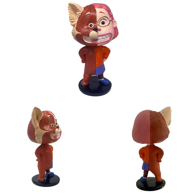 Turning Red Bobblehead Doll Toy For Dashboard Decoration High Quality Resin Material