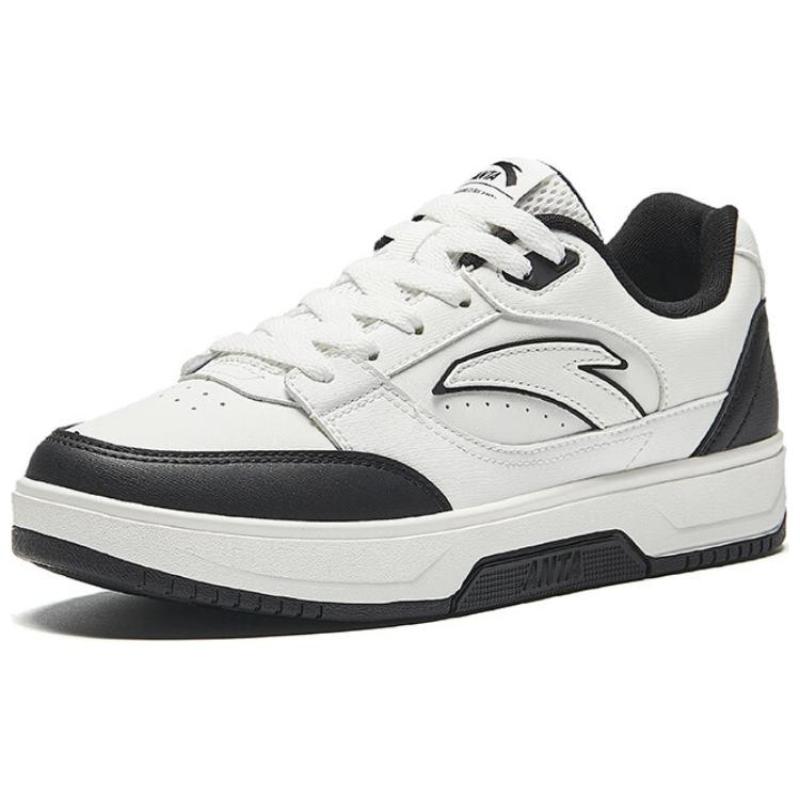 Anta Anti-Slip Wear-Resistant Low-Top Skateboard Shoes Women's Black White Sneakers 122438012-2