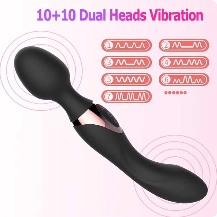New 10 Speeds Powerful Vibrators for Women,Magic Dual Motors Wand Body Massager Sex Toys for Women G Spot Adult Toys