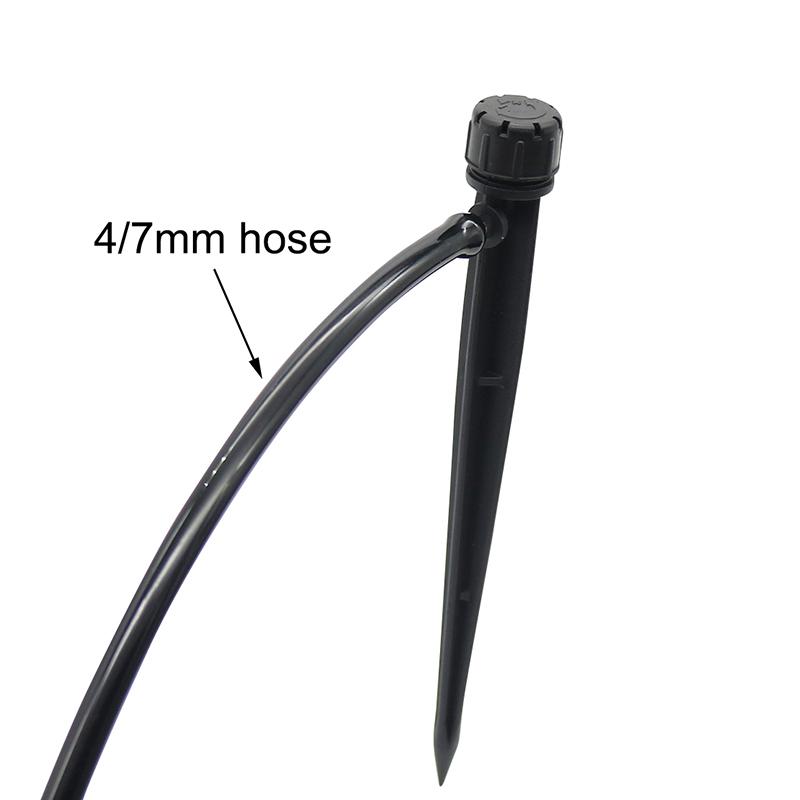 50 Pcs Full Circle Adjustable Garden Sprinkler 5" Stake-Stream Spray Irrigation Dripper Automatic Watering for 1/4 Inch hose