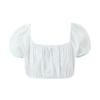 French Women's Suit: 2024 One-Shoulder Lace Crop Top & High-Waisted Patchwork Skirt