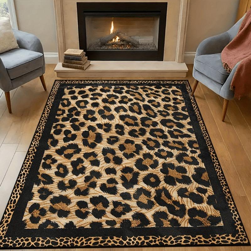 1pc Leopard Print Carpet Soft Rug for Bedroom Living Room Study Home Decor Non Slip Floor Mat Indoor Outdoor Use