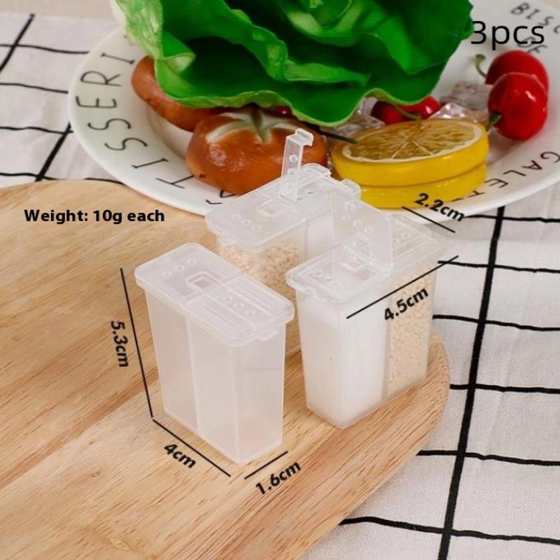 2in1 Camping Seasoning Shaker Multi-Purpose Spice Jar With Lid 2-Compartment For Outdoor BBQ Cooking Salt Pepper Storage Box