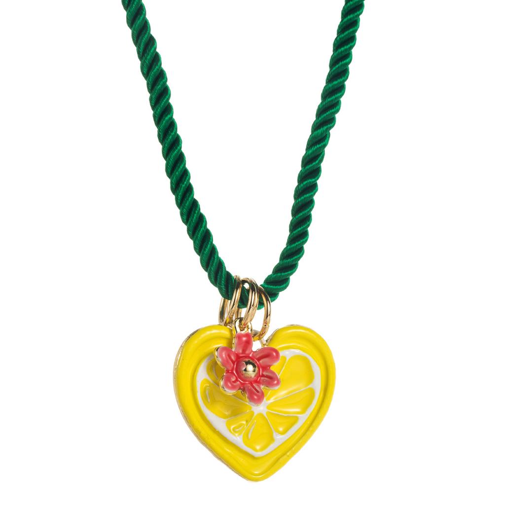 Trendy Hip-Hop Style Colorful Necklace for Women Simple Heart Insect Cherry Blossom Sunflower Necklace Set