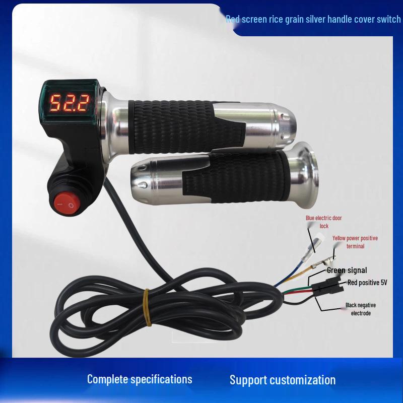 Red Screen Voltage Display E-Bike Throttle Grip with Speed Control