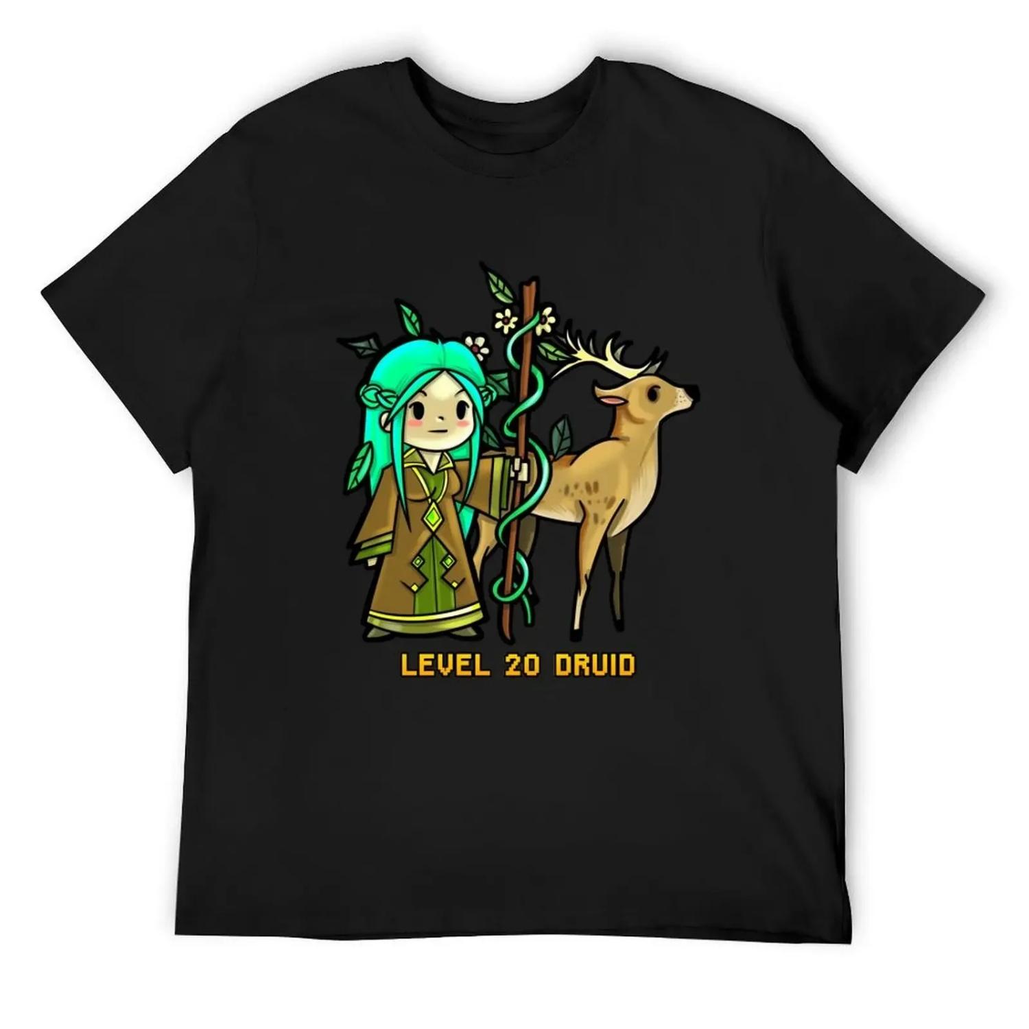 

Level 20 Druid T-Shirt vintage t shirts street wear anime figures graphic shirts men clothes XXXXXL чорний