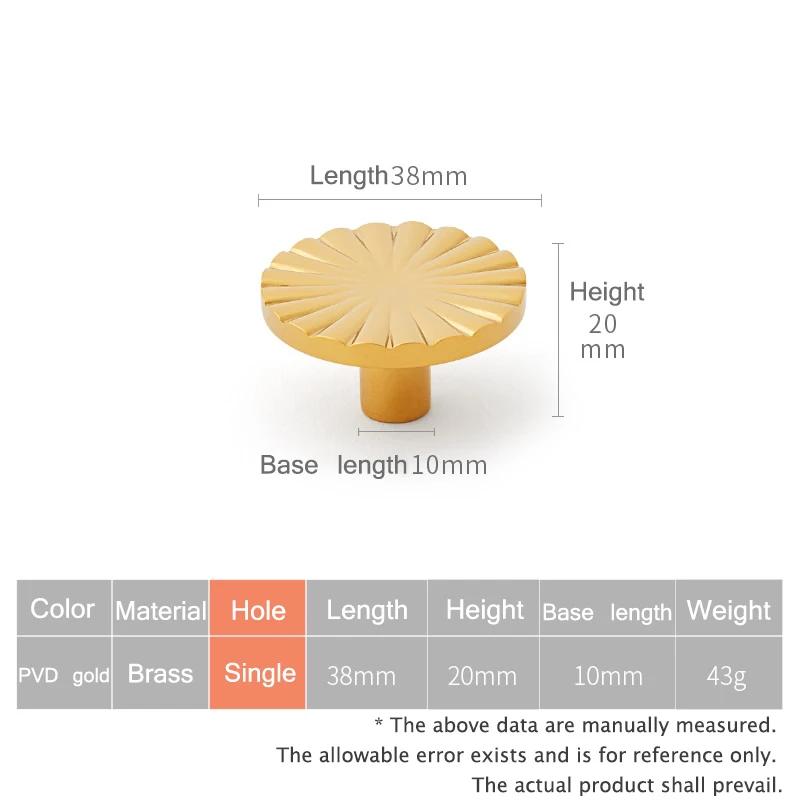 Brass Handle Semi-Circular Shape Door Knob Furniture Handles Sector Drawer Pulls Kitchen Cabinet Gold Knobs and Handles