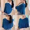 Pure Color Knitted Shawl Hollow Design Cheongsam Outerwear Versatile Warm Scarves  Spring Autumn