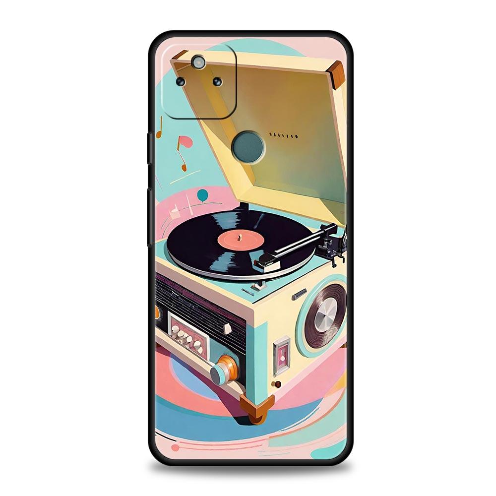 Retro Recording Device Phone Case Cover for Google Pixel 10 9 8 7 6 9A 8A 7A 6A Pro Shockproof Soft TPU 9 Pro XL Shell Capas Bag