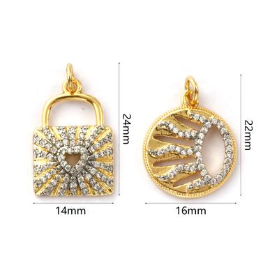 1 Stück Messing Galaxie Anhänger 18K Gold Plated Klar Cubic Zirkonia Hohl Sonne Charms Für DIY Halskette Schmuckherstellung Zubehör