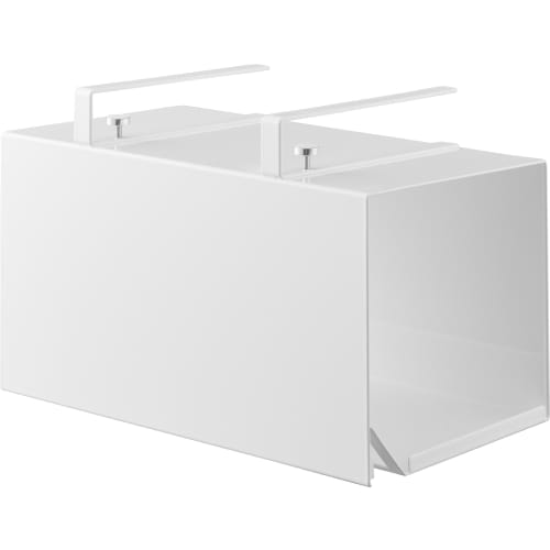 Yamazaki Tower One-Hand Cut Under-Cabinet Kitchen Paper Holder with Cover, Large, White, Approx. W31 x D16 x H19.5cm, Hygienic, Compatible with Large