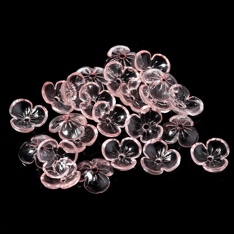 10Pcs/Lot Resin Beads 9×9.5mm Transparent Colorful Petals Hole Size 1mm Loose Beads Diy Charm Jewelry Bracelet Accessories