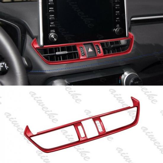 For Toyota RAV4 2019-2023 Gloss Red Central Console Air Outlet Vent Frame Trim