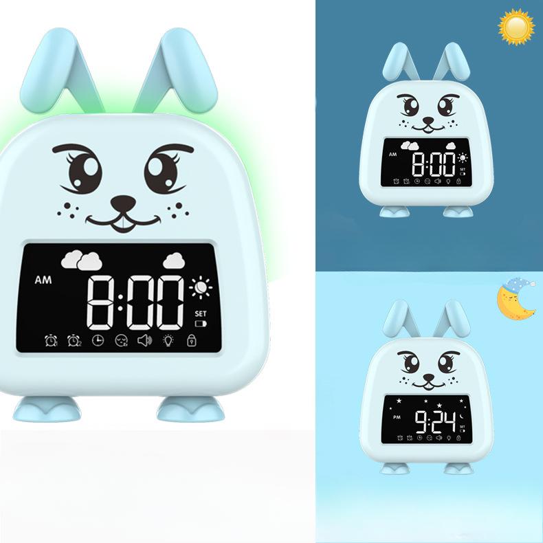 Creative Cute Pet Cartoon Free Alarm Clock Digital Children's Electronic Clock New Home Simple Digital Alarm Clock