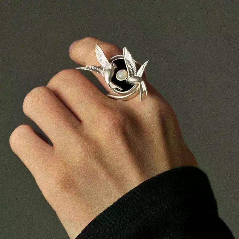 Exaggerated Irregular Metal Pleated Rings For Women Vintage Minimalist Personality Rings Jewelry Gifts