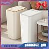 10L/12L Slim Trash Can Bathroom Trash Can with One-Touch Lid Bathroom Kitchen Garbage Bin Plastics Garbage Bin Home Supplies