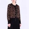 Anlom Women's Leopard Print Knit Cardigan