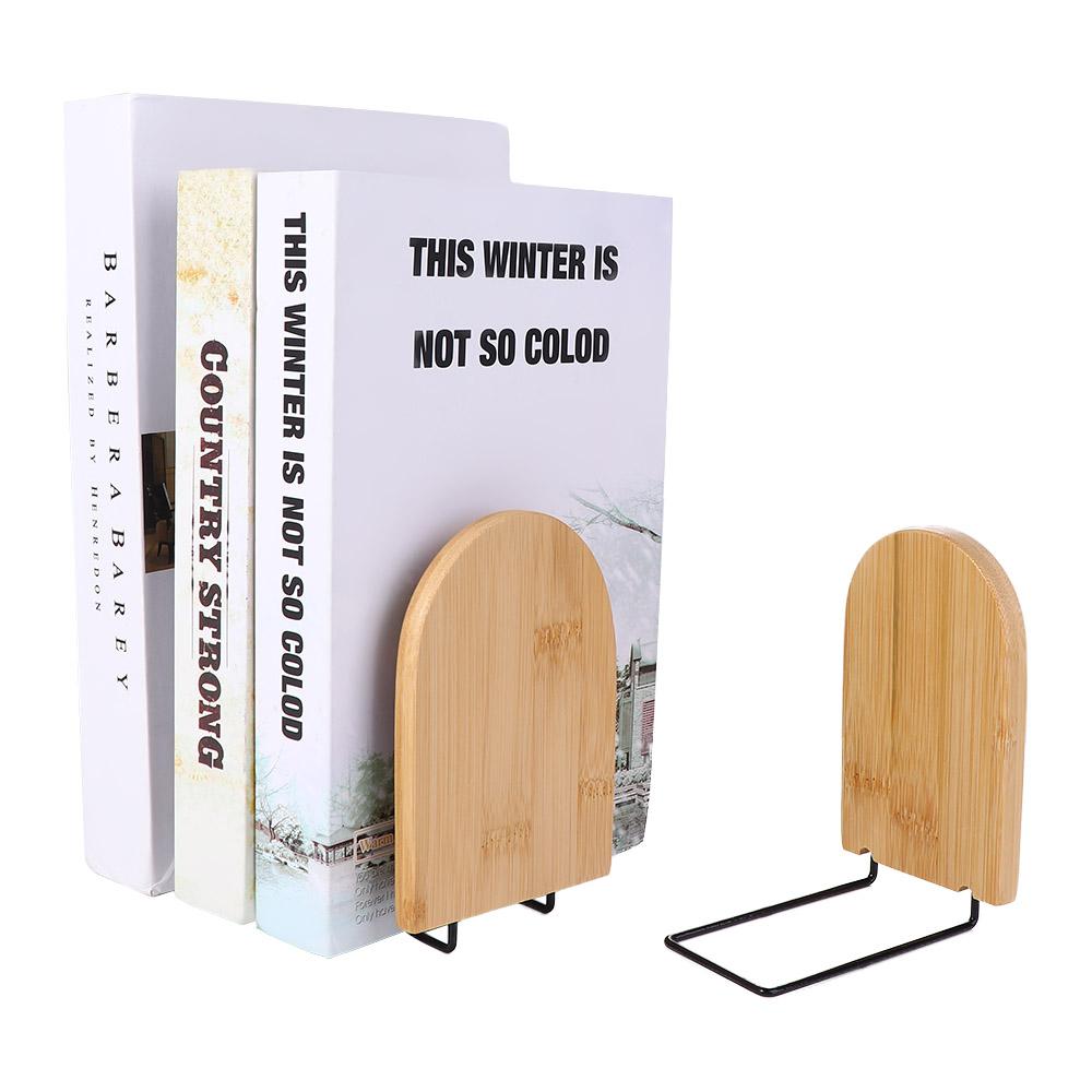 Storage Office Supplies Student Stationary School Book Stand Bookshelf Book Holder Wood Bookend