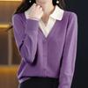 Navava Casual Two In One Collar Long Sleeve Knit Nk2398