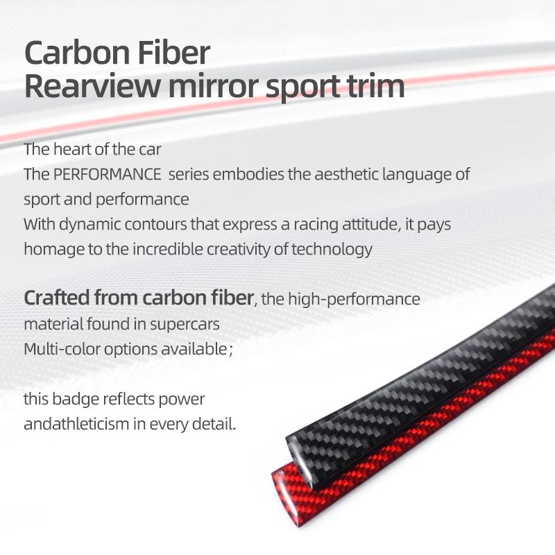For Ford Mustang GT 2026 2026 Carbon Fiber Rearview Mirror Strip Trim Anti-collision Sticker Car Exterior Protect Accessories