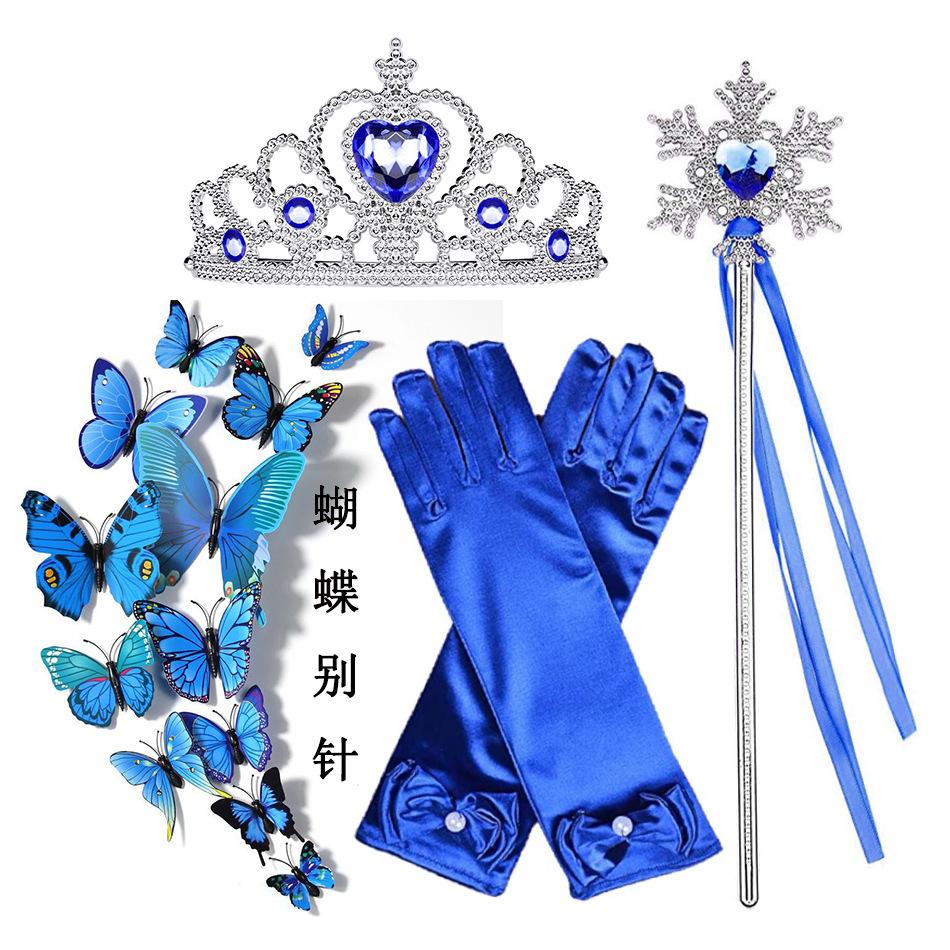 Children'S Accessories Set Love Snowflake Crown Magic Wand Princess Necklace Gloves