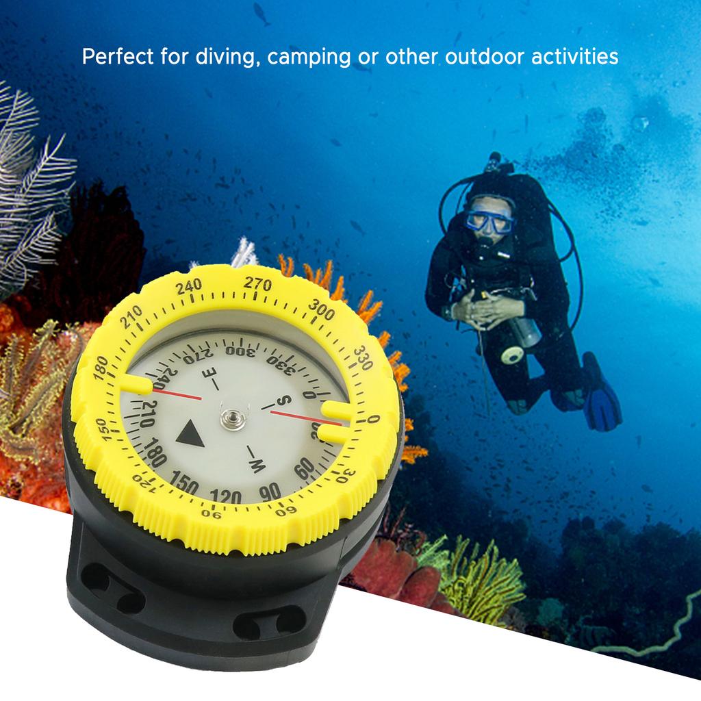 50M Underwater Diving Compass Luminous Dive Wrist Compass Waterproof Navigation Tool with Elastic