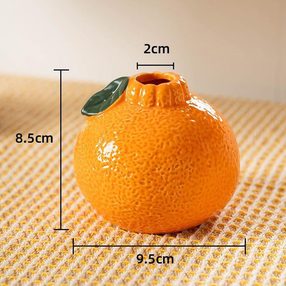 Orange Design Ceramic Vase,Suitable for Hydroponics Decorative Ceramic Vase for Living Room, Bookshelf, Office Home Decor