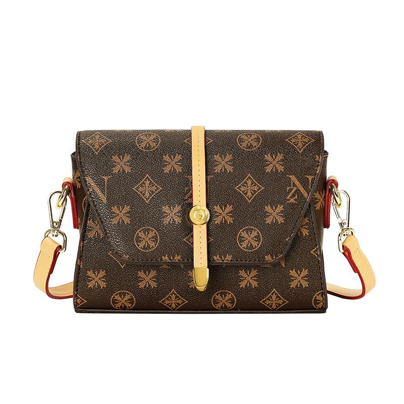 Summer Light Luxury Women's Bag  Fashionable and Versatile Small Square Bag  Patchwork Printed Single Shoulder Crossbody Bag