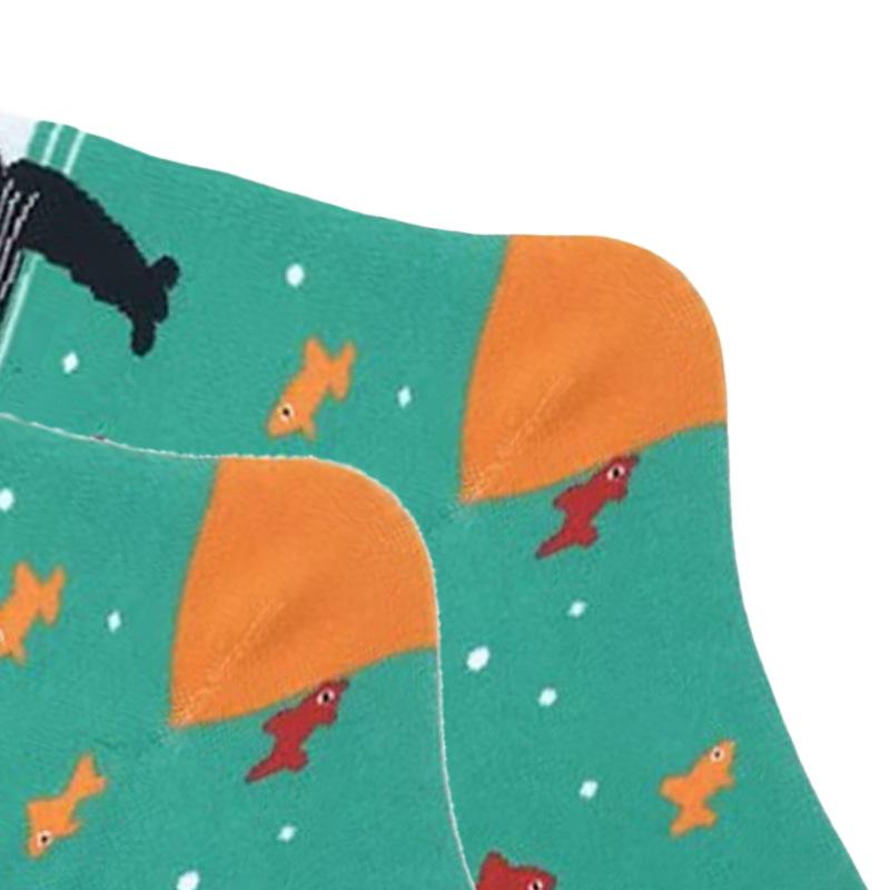 Trendige Socken - Herren Große Größe Mittellange Baumwollsocken, Tierleben Serie Thema Trendige Socken