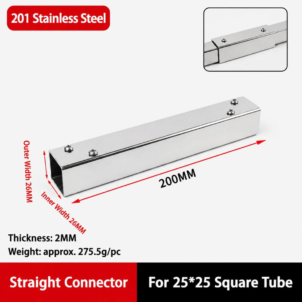 Pipe Joint Square Pipe Connector 201 Stainless Steel Pipe Fixed Buckle  Furniture