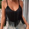 Spring Womens Fringe Camisole With High Elastane For Casual Wear