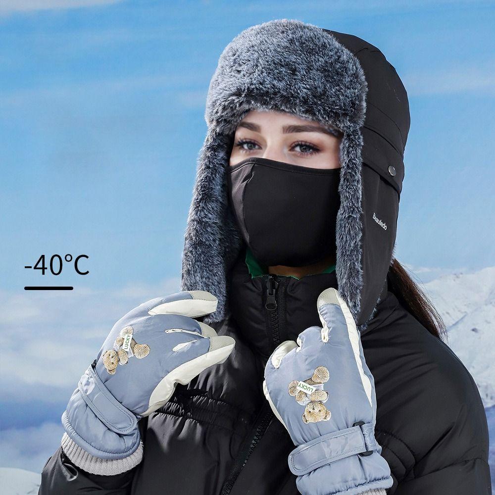 Earflap Winter Hats Fur Ski Hat Hot Winter Cap  Men Women