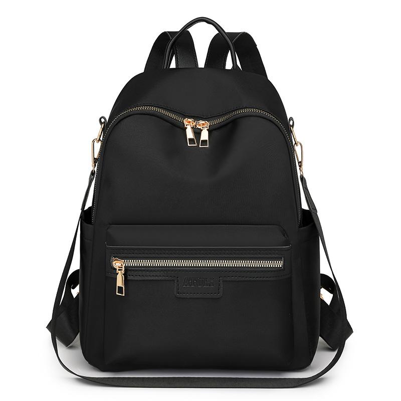 Summer New Minimalist Beige Nylon Backpack for Women, Versatile Student Backpack, Multifunctional Shoulder Bag