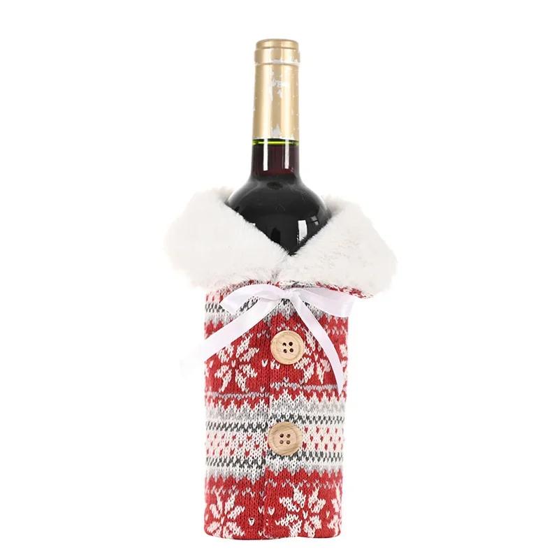 Xmas Navidad Merry Christmas Wine Bottle Cover Wine Bag Natal Decor Ornament Party Dinner Table Decoration Gifts New Year 2025