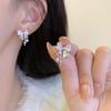 Silver Needle Cubic Zirconia Feather Dangle Earrings - Retro High-End Style, Niche Exaggerated Design for Women.