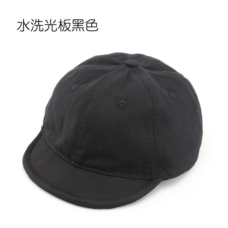 

Fashion trend solid color light board good wash short brim baseball cap street sun protection sun hat cap Adjustable чёрный