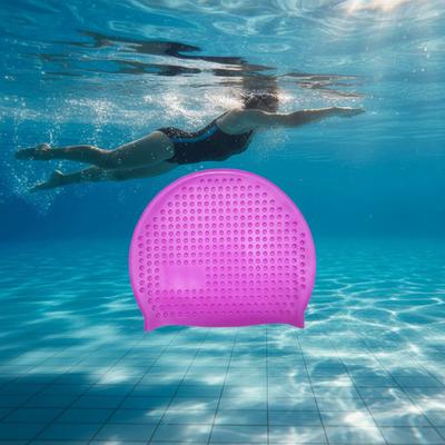 Non-Slip Silicone Swim Cap Wrinkle Free Elastic Waterproof Bathing Cap Plus Size Soft Thicken Snorkeling Cap Swim Training