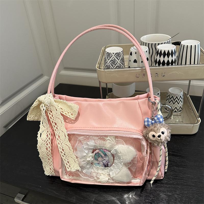 Y2k Japanese Harajuku Shoulder Bag Womens Transparent Totes Bag Girls School Crossbody Bags for Women Female Designer Handbags