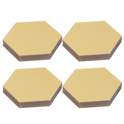 4 Set Mirror Wall Sticker Acrylic Hex Removable Decor Decal Background Home Decoration12.6cm Gold