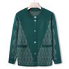 Cardigan pull tricoté neuf d'âge moyen grande taille mère pack pull d'automne veste grand-mère âgée haut ample femmes