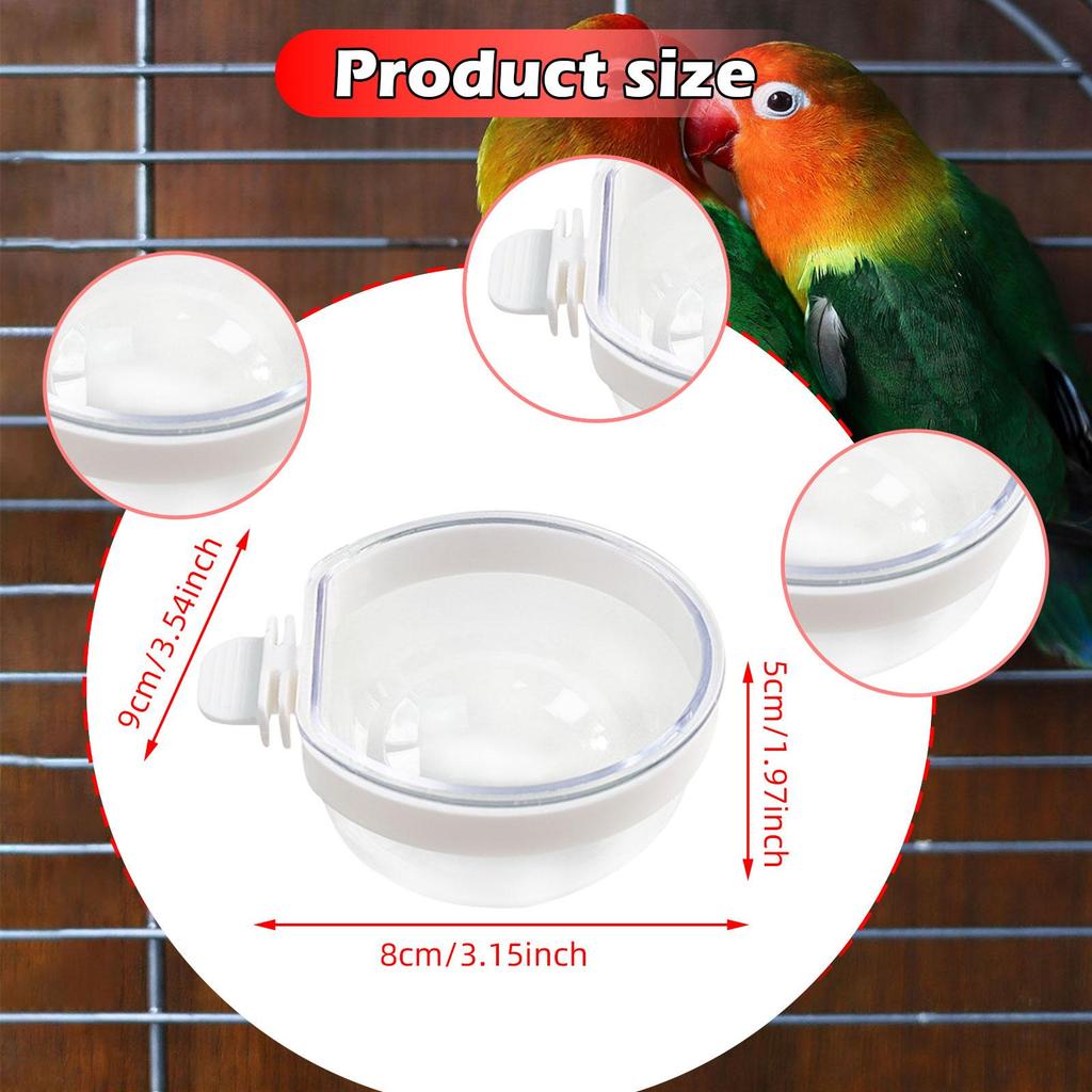 Bird Feeder Finch Foraging Food Dish Clear Parrot Feeder Hanging Feeding Bowl