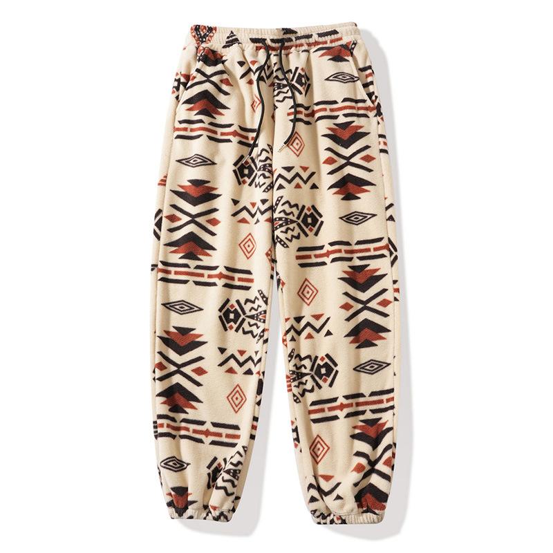 

New Autumn and Winter Casual Thickened Pattern Solid Color Rope Trousers and Sweatpants S білий