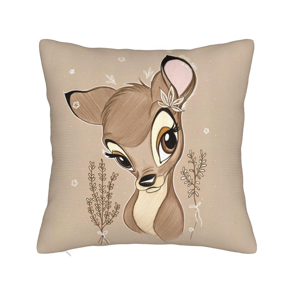 Bambi Pillowcase Polyester Cushion Cover Decorations Cartoon Cute Deer  Throw Pillow Case Cover Home Dropshipping 40*40cm