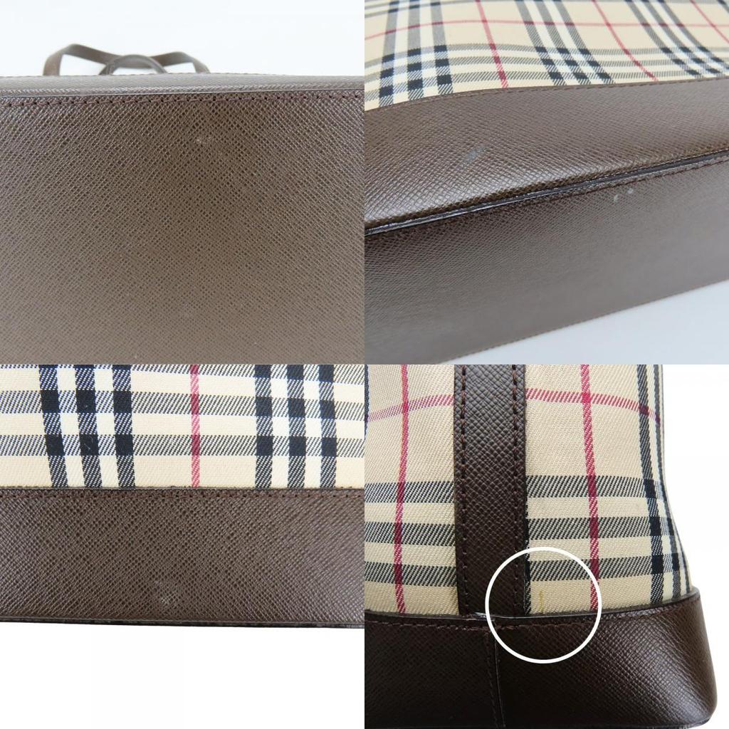 Used BURBERRY Tote Bag canvas/leather beige Brown Nova Check