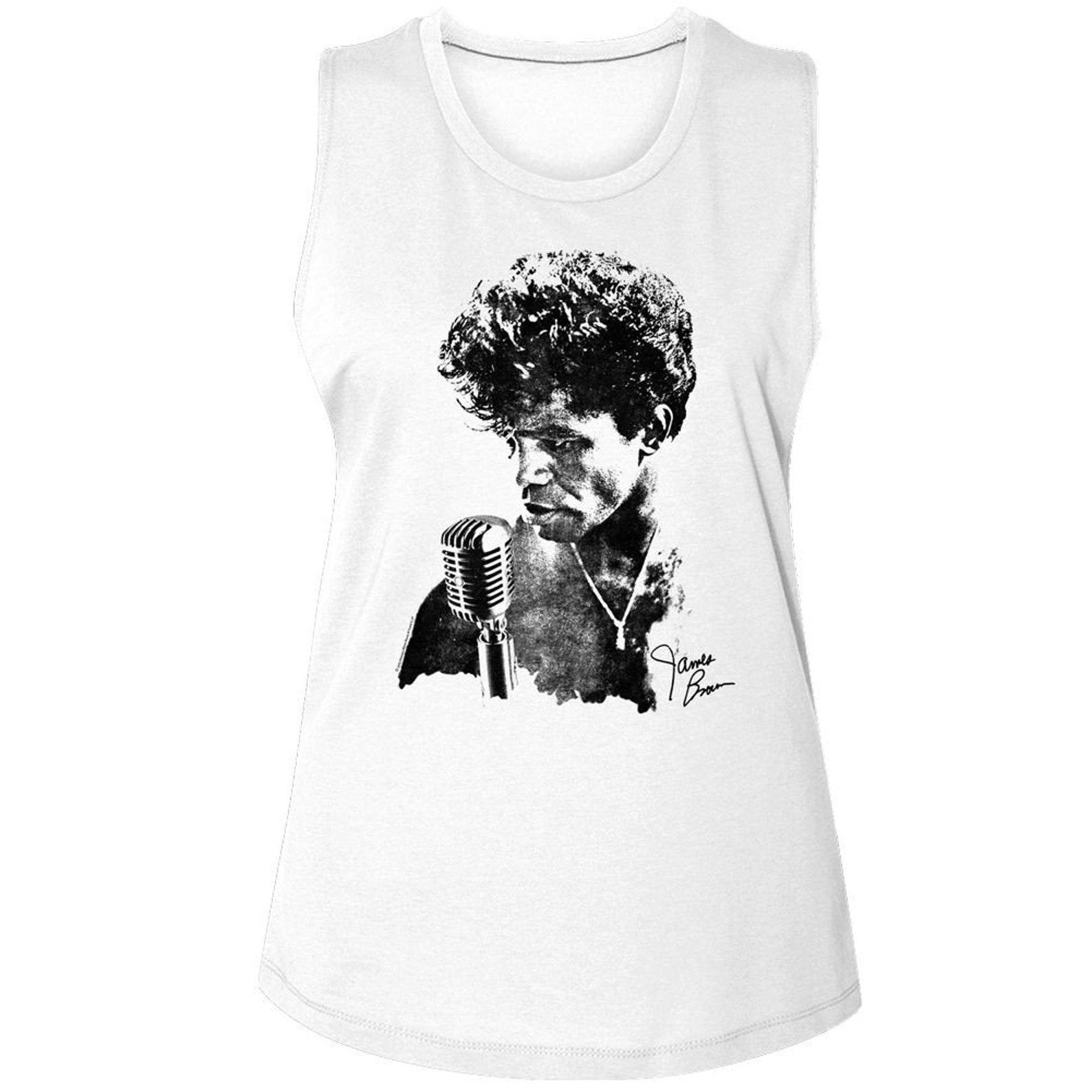 James Brown Microphone White Women s Muscle Tank Top 2XL
