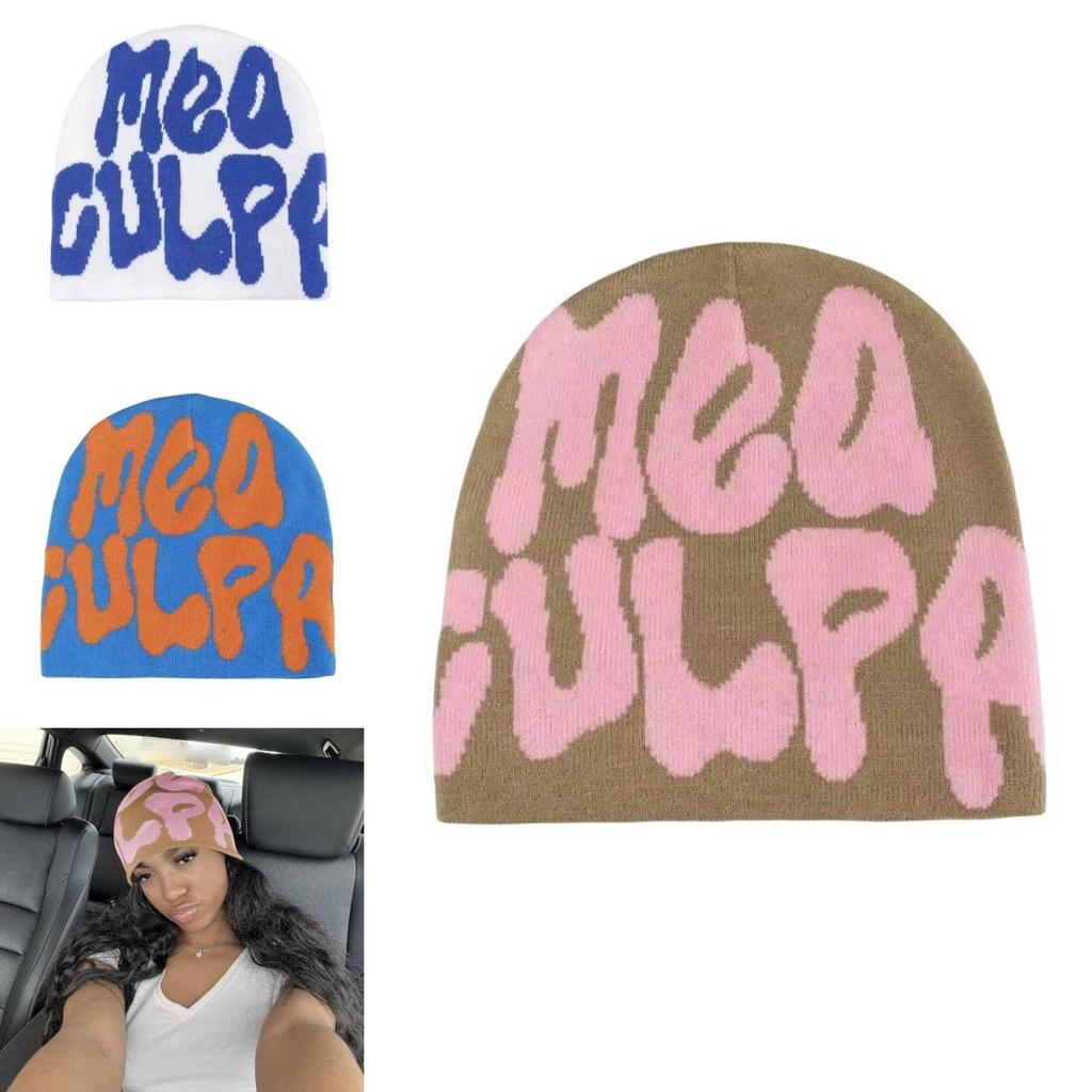 Colorful Mea Culpa Beanies Knit Cap Keep Cozy And Fashion-forward