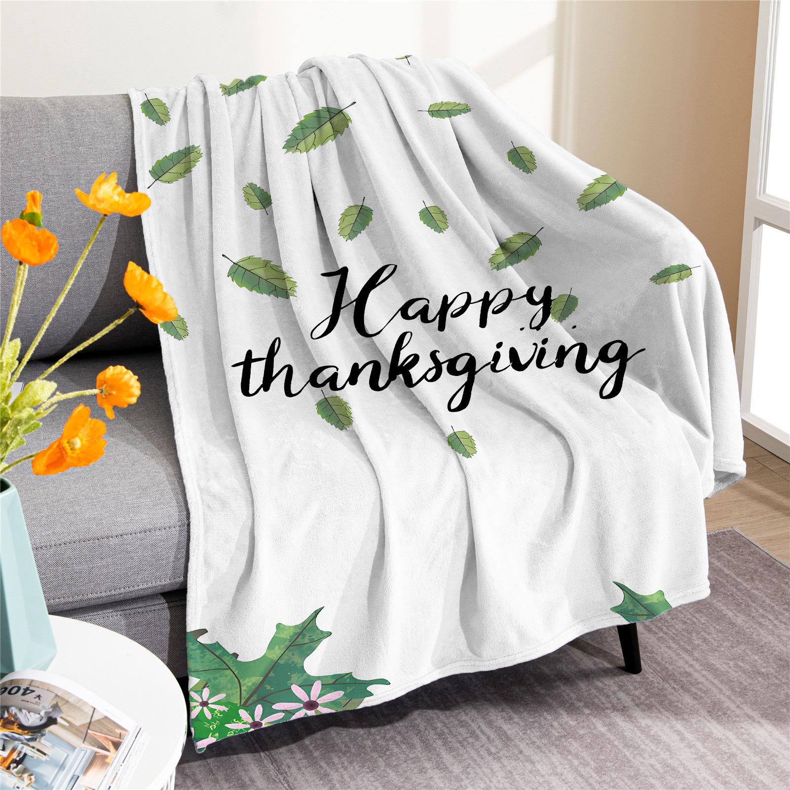 

Thanksgiving Day Maple Leaves digitalprinted polyester Bedroom velvet flannel soft sofa cover blanket Fleece soft sofa cover 75x100cm