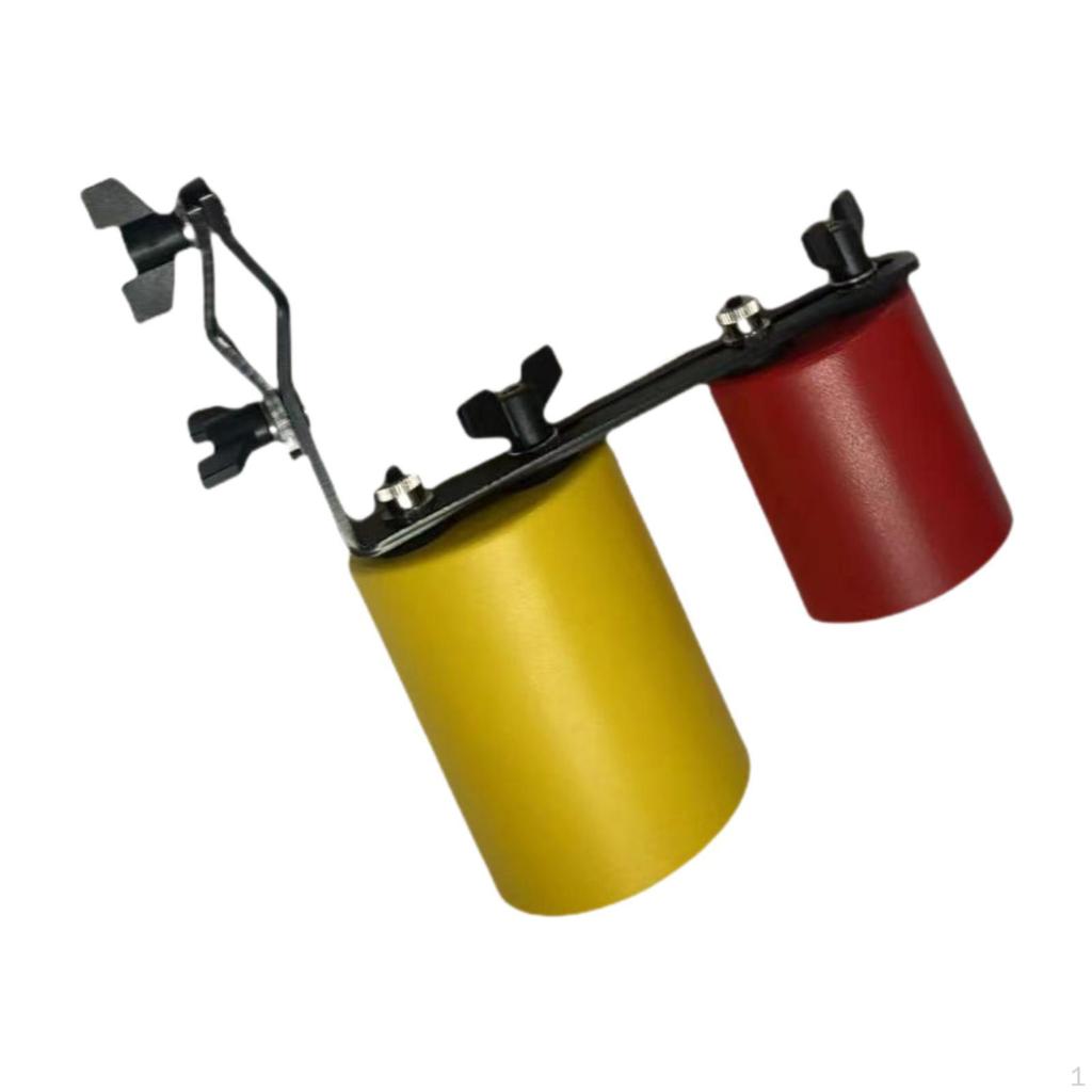 Bicolor Cowbell Double Mounted Bell Knocker Drum Part Percussion Instrument Noise Maker with Mount