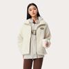 Li-Ning Comfortable Casual Minimalist Stand Collar Zipper Fleece Jacket Women Jackets Swan-White AFDUD66-1